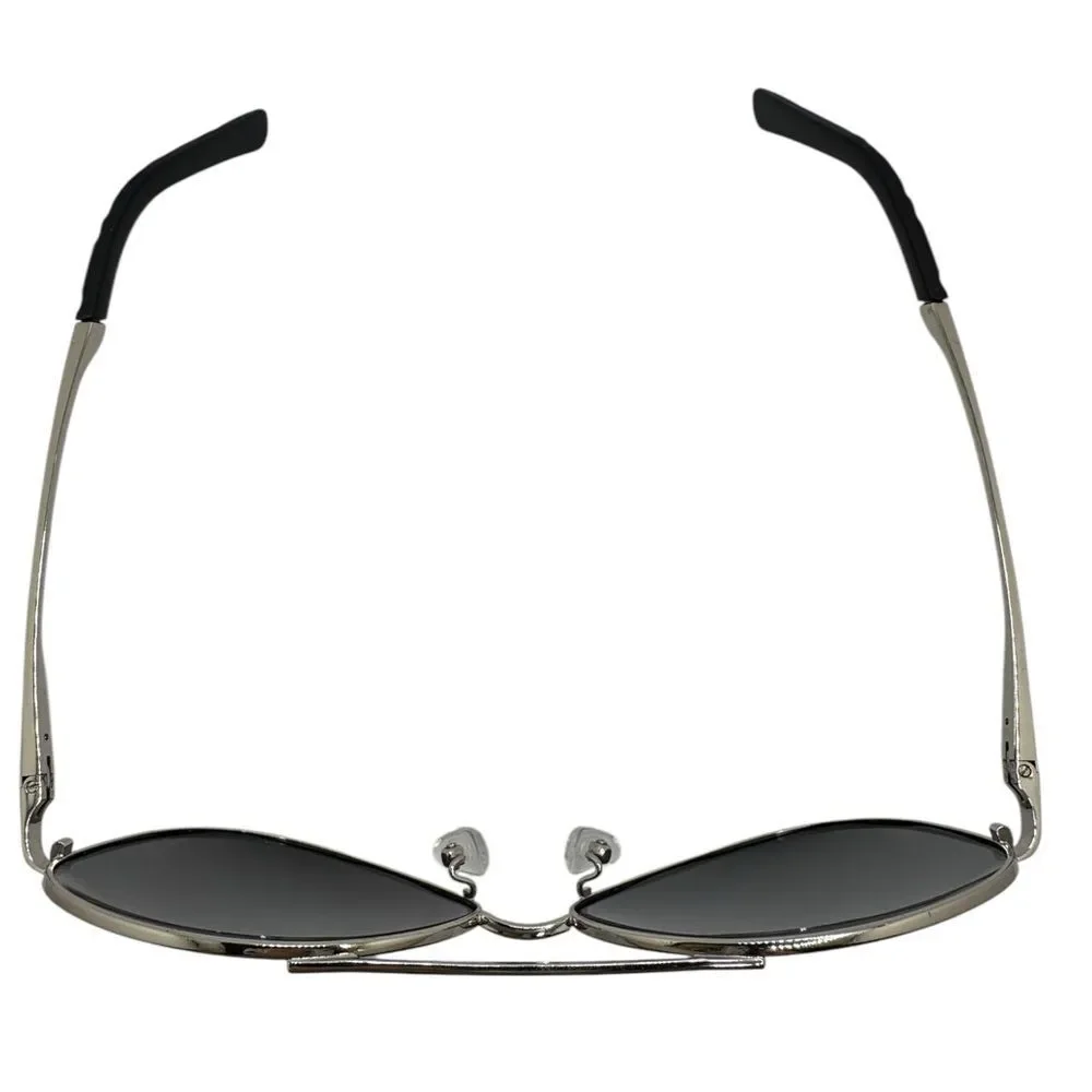 Silver Aviator Sunglasses with Mirrored Lenses